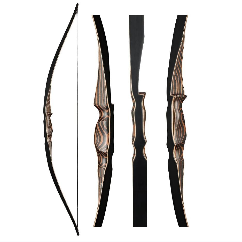 54″ 20-70 LBS Traditional Recurve Bow Wooden Longbow for Archery Hunting Target