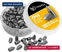 Harpex Zeus .22 Cal Airgun Pellets – 19.7 Grain Pointed Design – High Accuracy &