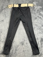 Ovation Aerowick Horse Riding Tights Pants Womens Juniors Size Small Belted