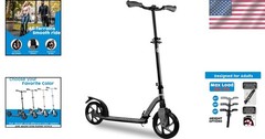Foldable Kick Scooter for Adults & Teens – Adjustable Handlebar, 264lbs