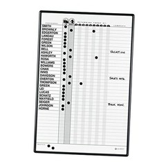 In/Out Board, Magnetic, 3′ x 2′, Duramax Porcelain Personnel 24″W x 36″H