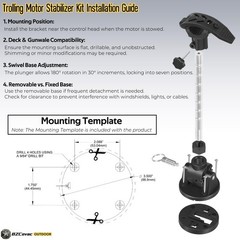 Electric Steer Trolling Motor Support Stabilizer Mount for Garmin, Compatible wi