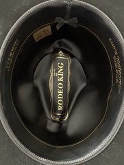 Rodeo King Cowboy Hat 6 7/8 Black Oval Long 3X Wool Blend Concho Wolf Bros*flaw