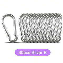 10Pcs Aluminum Carabiner Clip D Ring Set Hiking Gear Keychain Key Holder Loop US