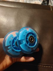 New! 2 Pack 80mm Blue Flashing Rear Wheels Kick Push Scooter Skates Luggage