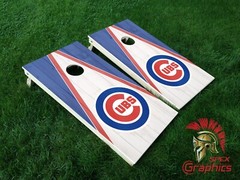 Chicago Cubs Cornhole Board Wraps Laminated Waterproof Non-Fading Vinyl Skins