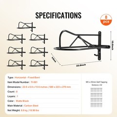Wall Mount Saddle Rack with Pad Bar 8 Packs Horse Saddle Rack Stand