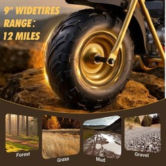 Oryxearth Golden War Bike 99CC Mini Bike 4-Stroke Gas PoweredCollector’s Edition