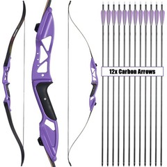 56″Takedown Recurve Bow Metal Riser 18-50lbs for Archery Hunting Shooting Target