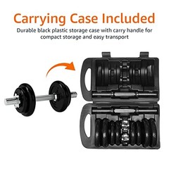 Amazon Basics Adjustable Dumbbell Hand Weight Set, 38 lb, Black