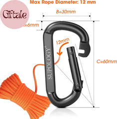 Carabiner Clip, 900 LBS 2.5″ Iron Heavy Duty Caribeaners for Hammocks, Camping A