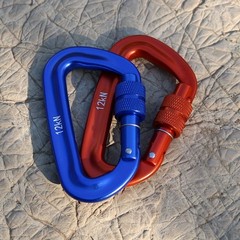 2/4Pack Twist Locking Carabiner Clips Heavy Duty 12 KN D Lock Aluminum Carabiner