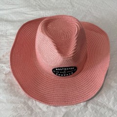 Saltwater Cowboys Shem Creek Pink Straw Cowboy Hat Sun Cap Low Country SC