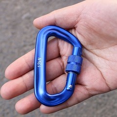 2/4Pack Twist Locking Carabiner Clips Heavy Duty 12 KN D Lock Aluminum Carabiner