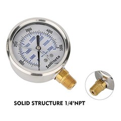2-1/2″ Dial Size, Oil Filled Hydraulic Pressure 0-5000psi/kpa Lower Mount