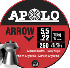 APOLO 250 Count ARROW HOLLOW POINT Premium 5.5mm .22 Caliber Air Pellets