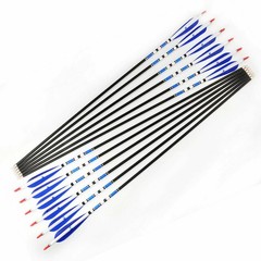 12Pcs 30″ Archery Blue Turkey Feathers Carbon Arrows Spine 500 For Bow Hunting