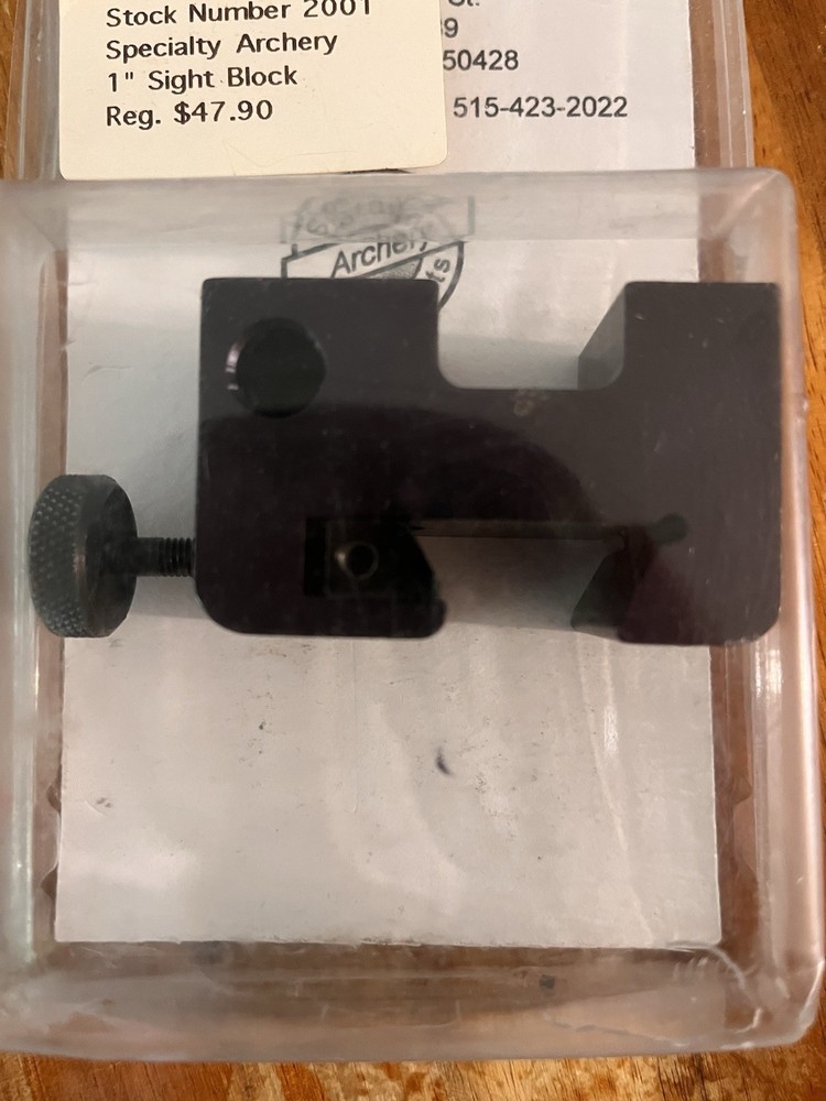 SPECIALTY ARCHERY 1” SUPER BLOCK BOW TARGET SIGHT BLOCK # 016