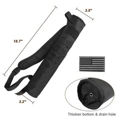 Archery Back Arrow Quiver, Dual Use Foldable Hip Bag, Molle System, Black 3.5in