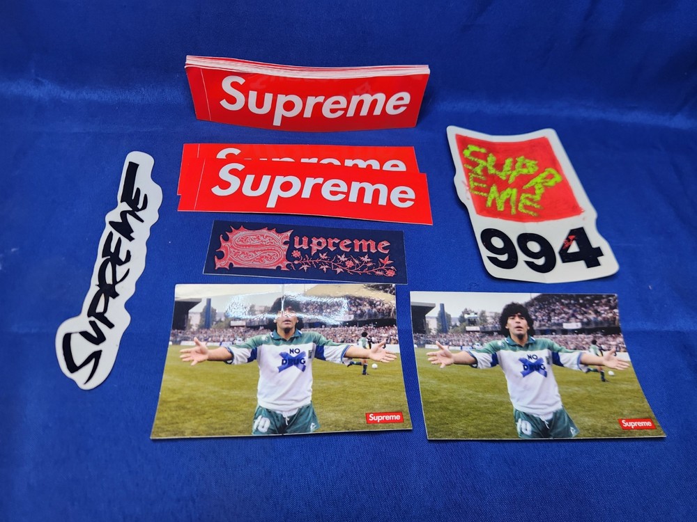 20 Red Box Logo Supreme Logo Sticker Set Lot, 5 Assorted Stickers & Decals