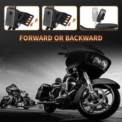 Motorcycle Adjustable Backrest Pad Custom Front Mounting Driver Rider Seat