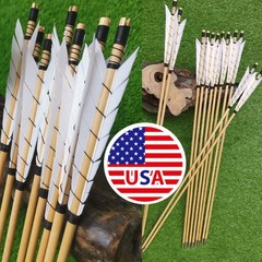 Traditional 32″ Wooden Arrows Archery Hunting for Longbow Outdoor Target Shoot