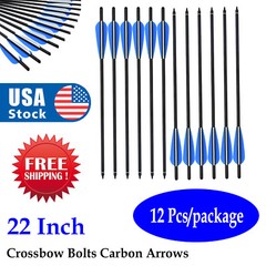 16-22 INCH Carbon Crossbow Bolts Screw In Tip Archery Arrow for Hunting Practice