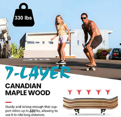 Pro Complete Skateboards for Beginners Girls Boys Kids Youths Teens Adults 31″X8