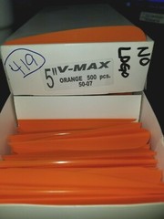 V-Max 5″ Vanes 150 Pack Arrow Fletchings 9 Color Choices yellow, orange, purple,