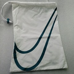 Nike White Nylon Track & Field String Closure Storage Shoe Bag 16.5″x11.5″ NWOT