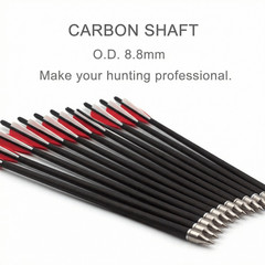 12x 20 inch Carbon Crossbow Bolts OD 8.8mm Archery Arrows / 100 Grain Broadhead