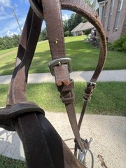 Complete English Bridle Set — Full Cheek Snaffle Bit + Leather Bridle + Braided