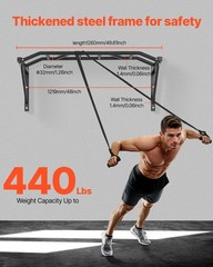 Pull Up Bar,Multi-Grip Wall Mounted Pull Ups,50 in Width Multifunctional Chin Up