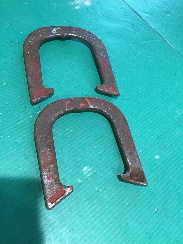 Lot of 2 (Pair) Drop Forged Vintage Horseshoes Unknown Brand Marked 2.5lb