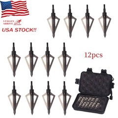 100/150 Grain 12/24/36X Broadheads 2 Blade Archery Compound Bow Hunting Shooting