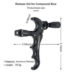 Compound Bow Release 4-Finger Adjustable Can Rotate 360° Thumb Release Archery