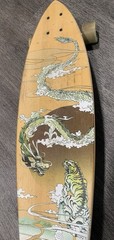 Vintage Arbor Longboard Skateboard Tadashi Ura Art Arbor wheels 38in.