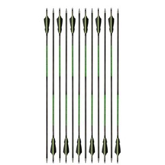 12X 30″ Pure Carbon Arrows Spine300 500 Natural Feathers ID6.2mm Hunting Target