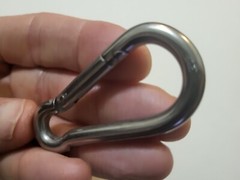 316 Stainless Steel Carabiner snap clip hiking clasp marine grade 6mm 1/4 2 3/8″