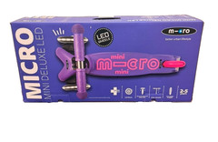 Micro Mini LED Kids Scooter 3 Wheel Lean Steer Adjustable T Bar Ages 2-5 (A03)