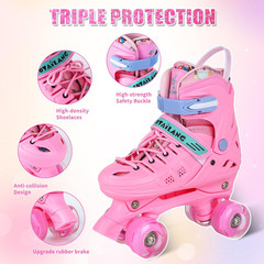 Roller Skates, Adjustable Roller Skates with Light up Wheels for Girls Boys Teen