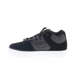 DC Pure Mid ADYS400082-BKO Mens Black Nubuck Skate Inspired Sneakers Shoes
