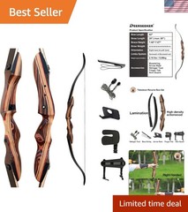 62″ Archery Recurve Bow Set – Right & Left-Handed, Durable Design