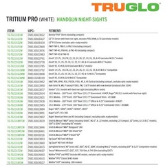 TRUGLO Tritium Pro Night Sights, Compatible with Walther One Size, White Ring