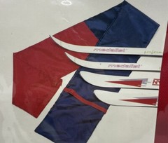 Vintage Ski Bag Ski Carrier Acrylic Coated Nylon Bag Red And Blue