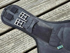 Devoucoux GT Option Black Padded Belly Guard Stud Dressage Girth – 24″-60cm EUC!