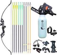 40lbs BowFishing Combo Archery Recurve Bow Arrow Bottle Fishing Reel Set Adult