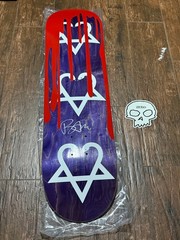 Bam Margera Heartagram Skateboard Deck Signed Autographed Purple New 8.25 Zero