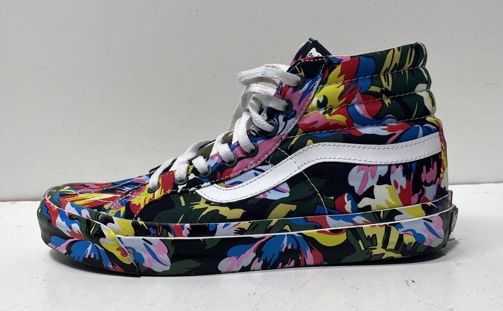 Vans Vault Sk8-Hi Abstract Floral Multi-Color High Top Size Men 9 Women 10.5