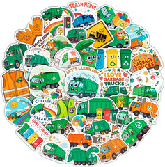 100Pcs Garbage Truck Stickers for Water Bottle, Laptop – Trash Truck Stickers –